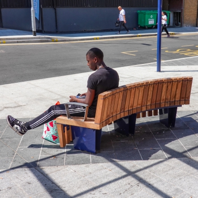 Solid Skirt Curved Benches