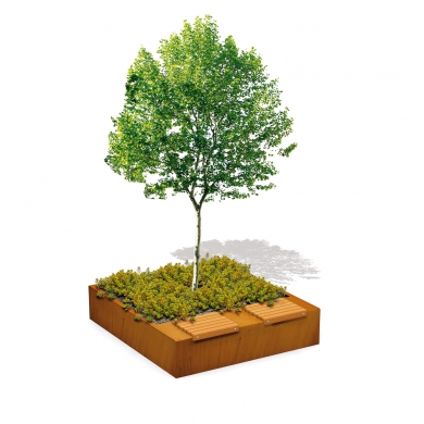 Solid Green Benches